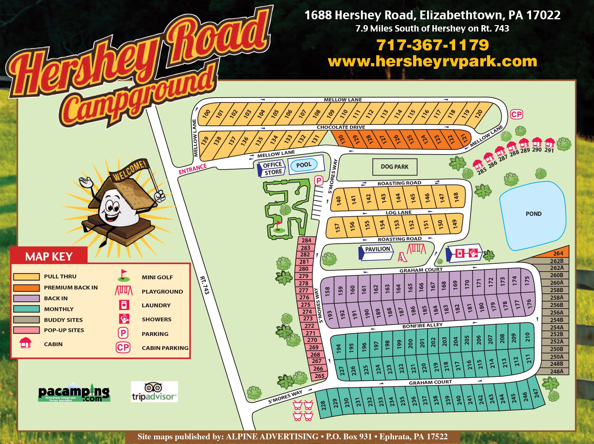 Hershey Road Campground Map